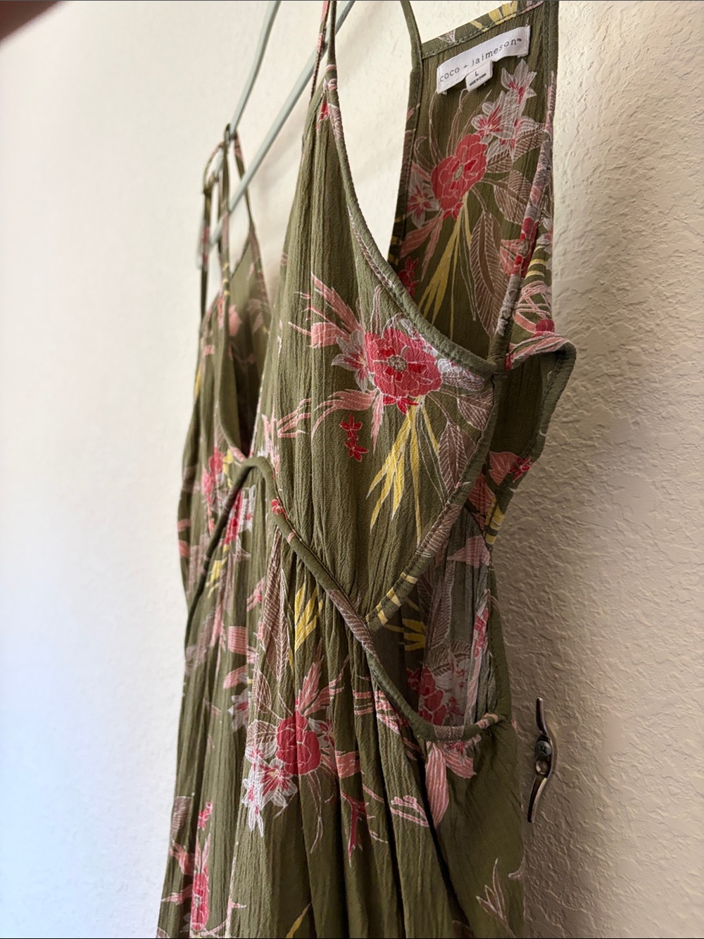 COCO + JAIMESON Olive Green Floral Sundress